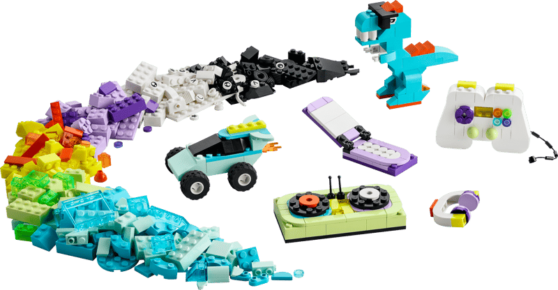 LEGO 11043 Classic Cool Creative Box - Colourful Bricks Set - Build a Monster Truck Toy, Skateboard, Dinosaur, Mobile Phone & More