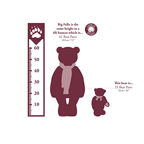 Charlie Bears Old Father Time Large Teddy Bear Plush Standing Secret Collection With Scarf Brown and Beige Fur