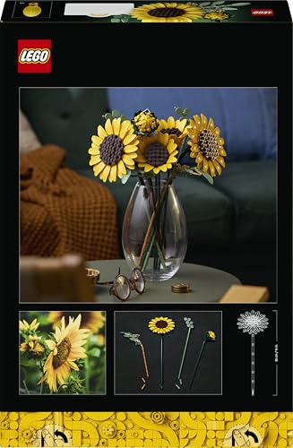 LEGO 11502 Botanicals Sunflower Bouquet - Artificial Flowers Set for Adults - Faux Sunflowers & Eucalyptus Stems
