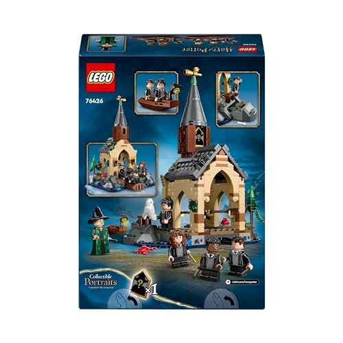 LEGO 76426 Harry Potter Hogwarts Castle Boathouse with 2 Boats - Includes 5 Character Minifigures and Hedwig the Owl Figure