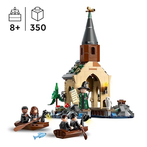 LEGO 76426 Harry Potter Hogwarts Castle Boathouse with 2 Boats - Includes 5 Character Minifigures and Hedwig the Owl Figure