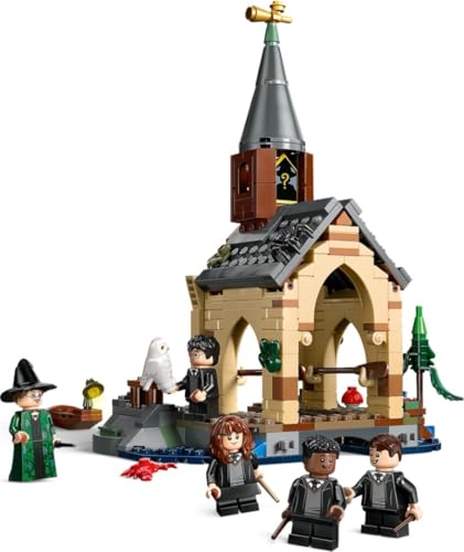 LEGO 76426 Harry Potter Hogwarts Castle Boathouse with 2 Boats - Includes 5 Character Minifigures and Hedwig the Owl Figure