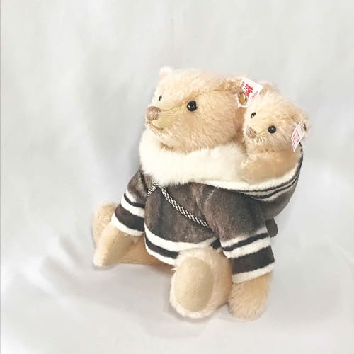 Steiff 007569 - Mama Teddy Bear with Baby - 23cm Mohair Cream -Limited Edition
