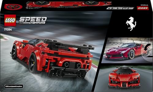 LEGO 77254 Speed Champions Ferrari SF90 XX Stradale Sports Car Toy - Model Kit with Collectible Driver Minifigure