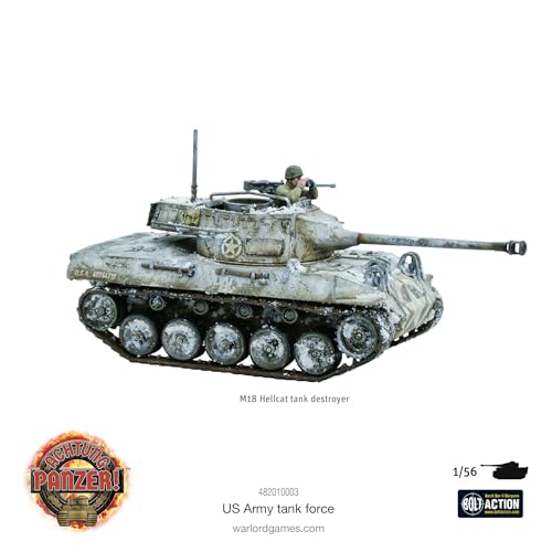 Warlord Games US Army Tank Force - 1:56 / 28mm Plastic Scale Model Tanks for Achtung Panzer Highly Detailed World War 2 Miniatures for Table-top Wargaming