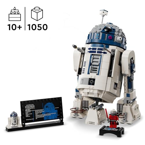 LEGO 75379 Star Wars R2-D2 Model Set, Buildable Toy Droid Figure with 25th Anniversary Darth Malek Minifigure and Decoration Plaque