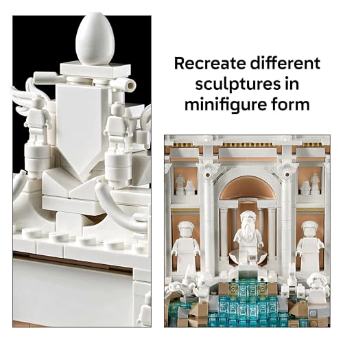 LEGO 21062 Architecture Trevi Fountain - Baroque Monument Model Kit with Palazzo Poli Facade & Minifigure Sculptures - Home or Office Decor DIY Set for Adults