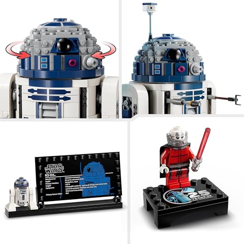 LEGO 75379 Star Wars R2-D2 Model Set, Buildable Toy Droid Figure with 25th Anniversary Darth Malek Minifigure and Decoration Plaque