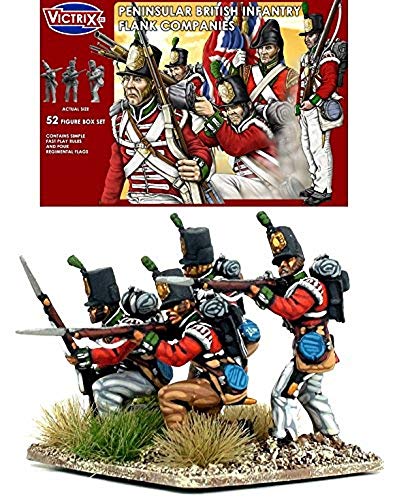 Victrix VX0004 - Peninsular British Infantry Flank Companies - 52 Figure Box Set With Flags - 28mm Plastic Minatures Napoleonic