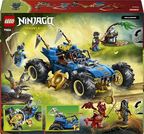 LEGO 71856 Ninjago 2in1 Jay's Transforming Car Toy - Ninja Truck w/ 5 Minifigures incl. Kai & Nya plus Shurikens & Swords