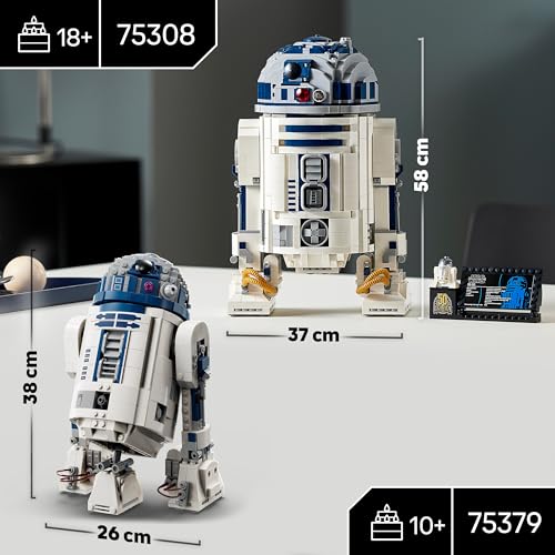 LEGO 75379 Star Wars R2-D2 Model Set, Buildable Toy Droid Figure with 25th Anniversary Darth Malek Minifigure and Decoration Plaque