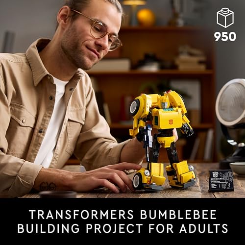 LEGO 10338 Icons Transformers Bumblebee Action Figure Building Set, Collectible Robot Model Kit for Adults to Build, Converts to Vehicle Mode