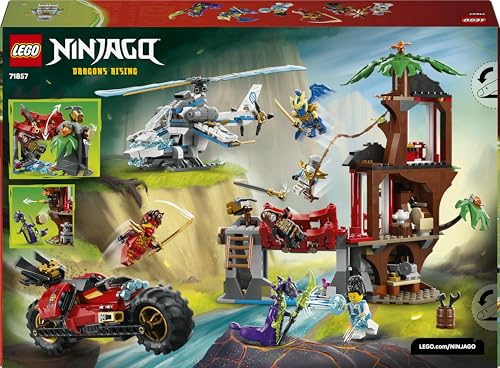 LEGO 71857 NINJAGO Ninja Vehicle Tree House Battle - Action Toy with Motorbike, Helicopter, 6 Minifigures & Swords