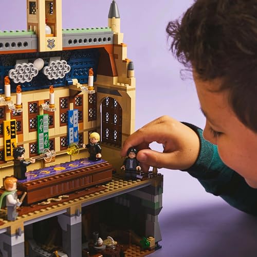 LEGO 76441 Harry Potter Hogwarts Castle : Dueling Club Playset with 4 Collectible Minifigures incl. Draco Malfoy & Severus Snape, Role Play Toy with Toppling Function