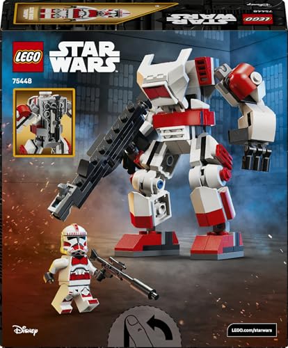 LEGO 75448 Star Wars Clone Shock Trooper Mech Toy - Posable Action Figure w/Blaster Rifle & Minifigure