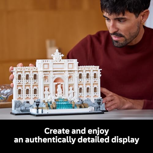 LEGO 21062 Architecture Trevi Fountain - Baroque Monument Model Kit with Palazzo Poli Facade & Minifigure Sculptures - Home or Office Decor DIY Set for Adults
