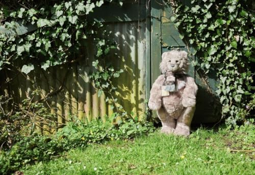 Charlie Bears Old Father Time Large Teddy Bear Plush Standing Secret Collection With Scarf Brown and Beige Fur