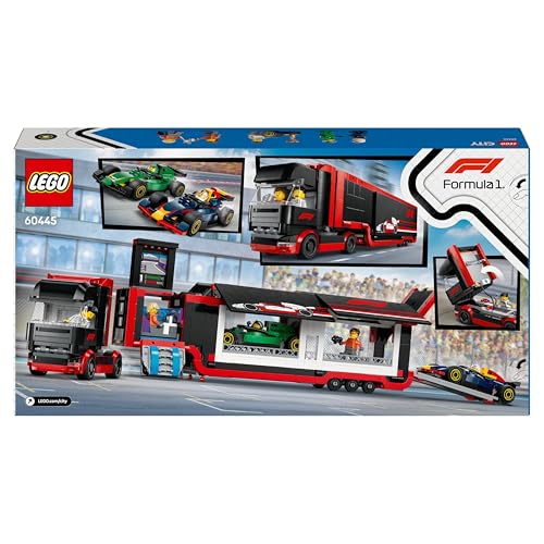 LEGO 60445 City F1 Truck with RB20 & AMR24 F1 Cars - Car Transporter