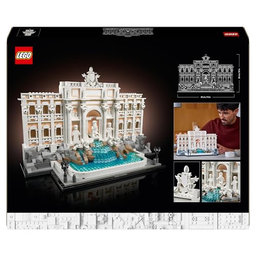LEGO 21062 Architecture Trevi Fountain - Baroque Monument Model Kit with Palazzo Poli Facade & Minifigure Sculptures - Home or Office Decor DIY Set for Adults