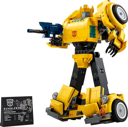 LEGO 10338 Icons Transformers Bumblebee Action Figure Building Set, Collectible Robot Model Kit for Adults to Build, Converts to Vehicle Mode