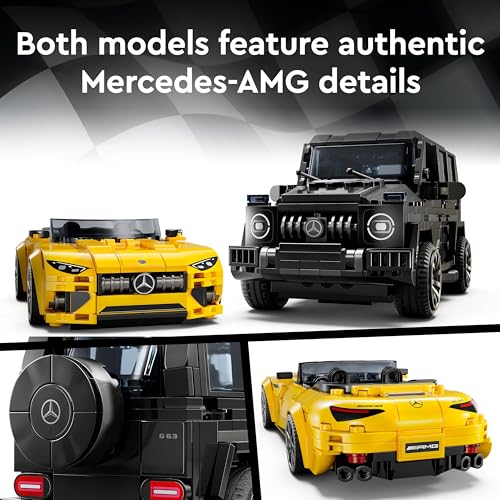 LEGO 76924 Speed Champions Mercedes-AMG G 63 & Mercedes-AMG SL 63 Car Toys, Vehicle Playset for Kids, 2 Building Sets with 2 Driver Minifigures, Gift for 10 Plus Year Old Boys and Girls 76924