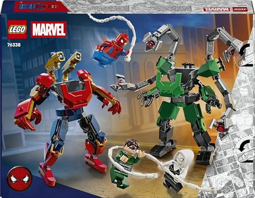 LEGO 76338 Marvel Mech Battle: Spider-Man vs. Doc Ock with 2 Action Figures, 3 Minifigures, Stud Shooters & Spider Slings