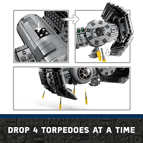 LEGO 75347 Star Wars TIE Bomber Model Building Kit, Starfighter with Gonk Droid Figure & Darth Vader Minifigure with a Lightsaber