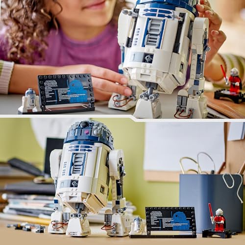 LEGO 75379 Star Wars R2-D2 Model Set, Buildable Toy Droid Figure with 25th Anniversary Darth Malek Minifigure and Decoration Plaque