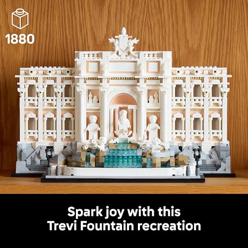 LEGO 21062 Architecture Trevi Fountain - Baroque Monument Model Kit with Palazzo Poli Facade & Minifigure Sculptures - Home or Office Decor DIY Set for Adults