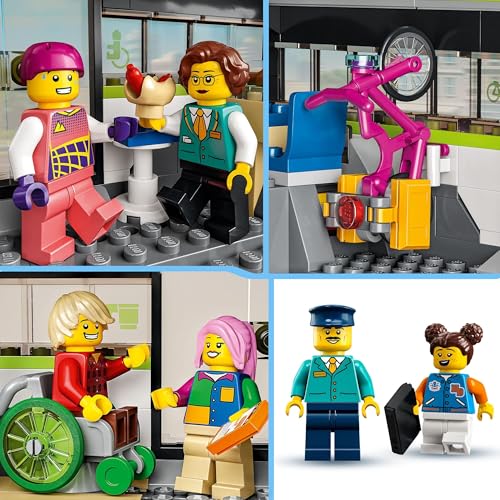 LEGO 60337 City Express Passenger Train Set, Remote Controlled with Working Headlights, 2 Coaches and 24 Track Pieces, Plus 6 Minifigures