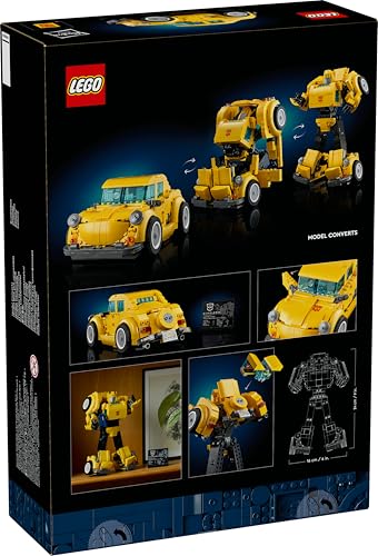 LEGO 10338 Icons Transformers Bumblebee Action Figure Building Set, Collectible Robot Model Kit for Adults to Build, Converts to Vehicle Mode