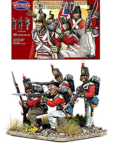 Victrix VX0004 - Peninsular British Infantry Flank Companies - 52 Figure Box Set With Flags - 28mm Plastic Minatures Napoleonic