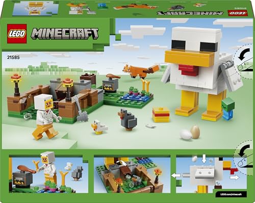LEGO 21585 Minecraft Chicken Farm - with Chicken Fan Minifigure, Baby Zombie & Fox Mob Figures
