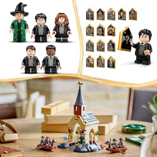 LEGO 76426 Harry Potter Hogwarts Castle Boathouse with 2 Boats - Includes 5 Character Minifigures and Hedwig the Owl Figure