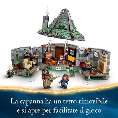 LEGO 76428 Harry Potter Hagrid’s Hut : An Unexpected - Includes Dragon and Dog Figures plus 5 Character Minifigures Hermione & Ron