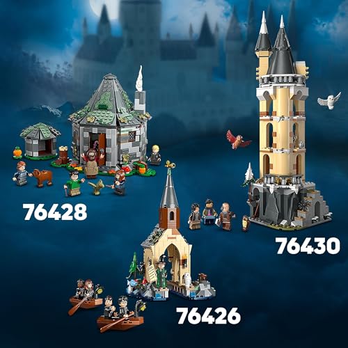 LEGO 76426 Harry Potter Hogwarts Castle Boathouse with 2 Boats - Includes 5 Character Minifigures and Hedwig the Owl Figure