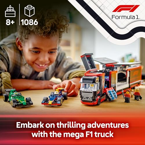 LEGO 60445 City F1 Truck with RB20 & AMR24 F1 Cars - Car Transporter