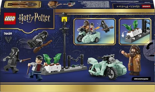 LEGO 76459 Harry Potter Hagrid & Harry's Privet Drive Escape - Motorbike Toy with 4 Minifigures incl. 2 Death Eaters, plus a Street Scene