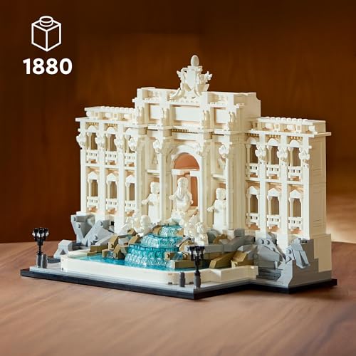 LEGO 21062 Architecture Trevi Fountain - Baroque Monument Model Kit with Palazzo Poli Facade & Minifigure Sculptures - Home or Office Decor DIY Set for Adults