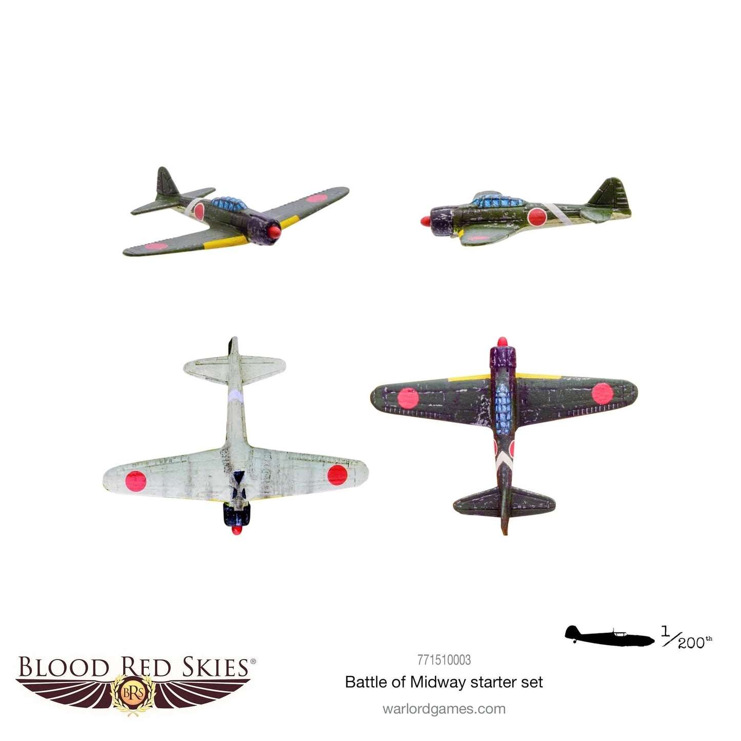 Battle of Midway : Blood Red Skies Starter Set a WW2 Aerial Strategy Battle Game for 2 or More Players - Bolt Action - Warlord Games