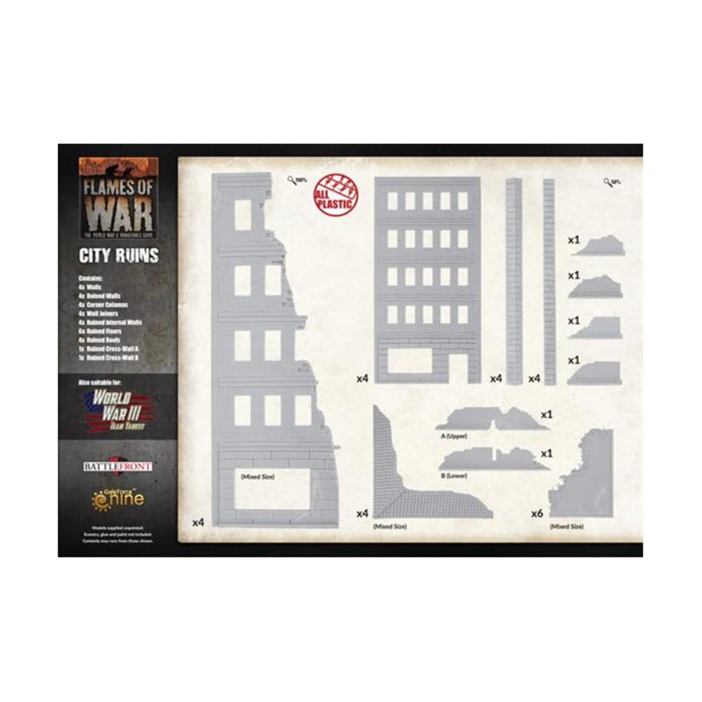 Flames of War - City Ruins Terrain - BB300