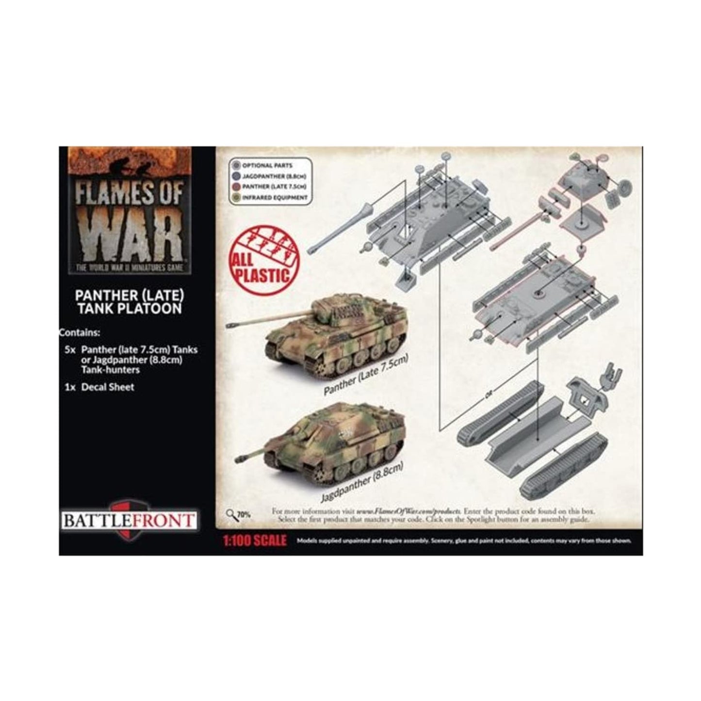 Flames of War - German Panther (Late) Tank Platoon SW GBX181