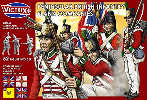 Victrix VX0004 - Peninsular British Infantry Flank Companies - 52 Figure Box Set With Flags - 28mm Plastic Minatures Napoleonic