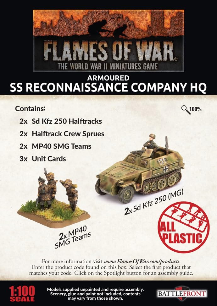 Flames of War - German SS Reconnaissance Company HQ Armoured GBX153 FBA