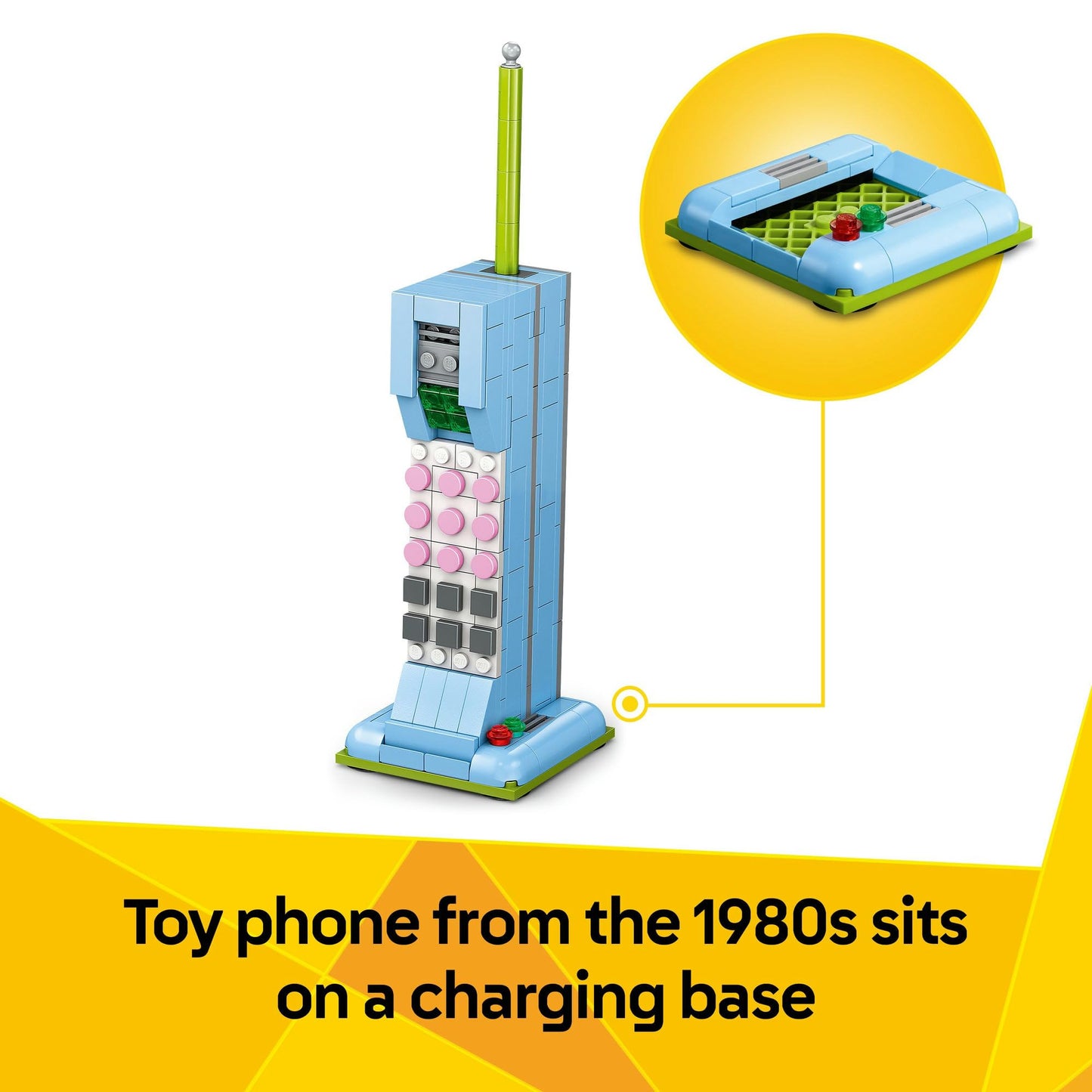 LEGO 31174 Creator 3in1 Retro Telephone Toy with Rotary Dial - Transforms into a 1980s Model or 2 Mobile Phones from the 2000s