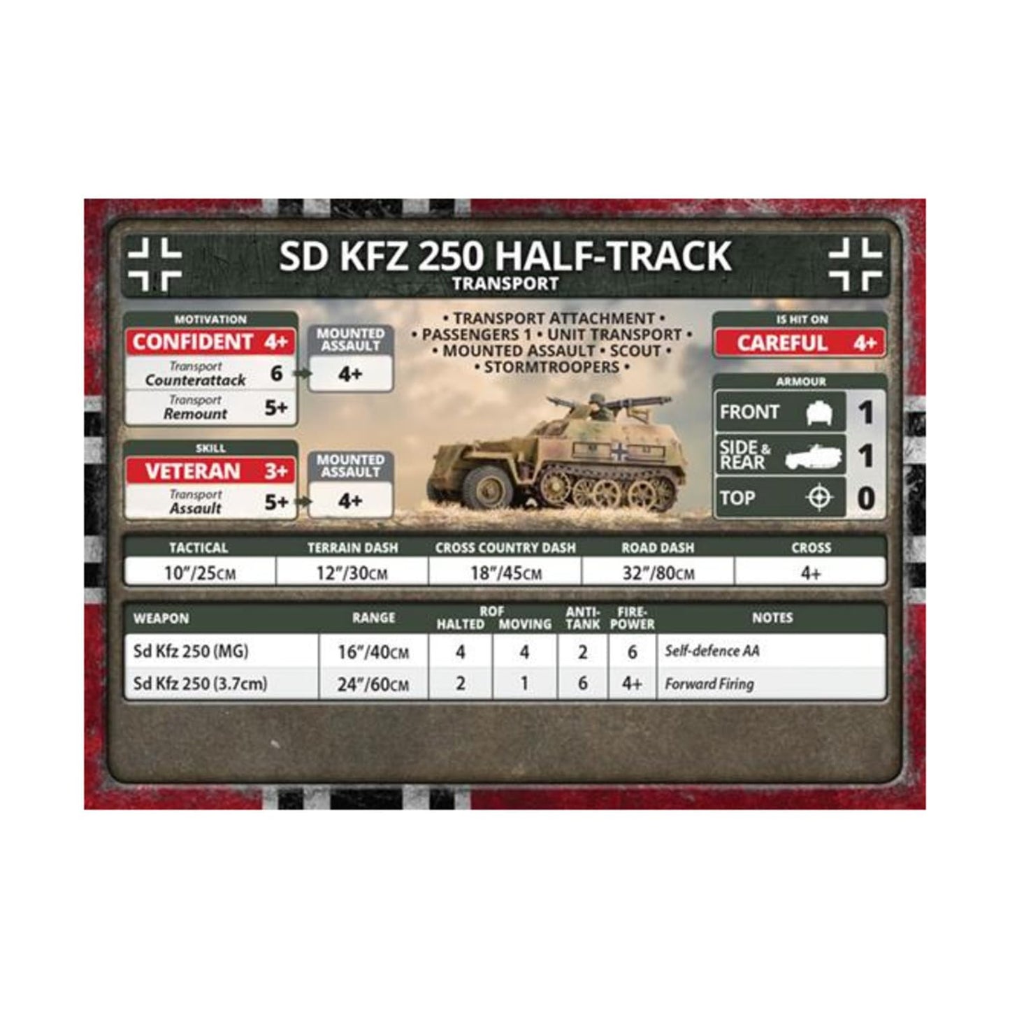 Flames of War - German Sd Kfz 250 Transports (x5 Plastic) - GBX129