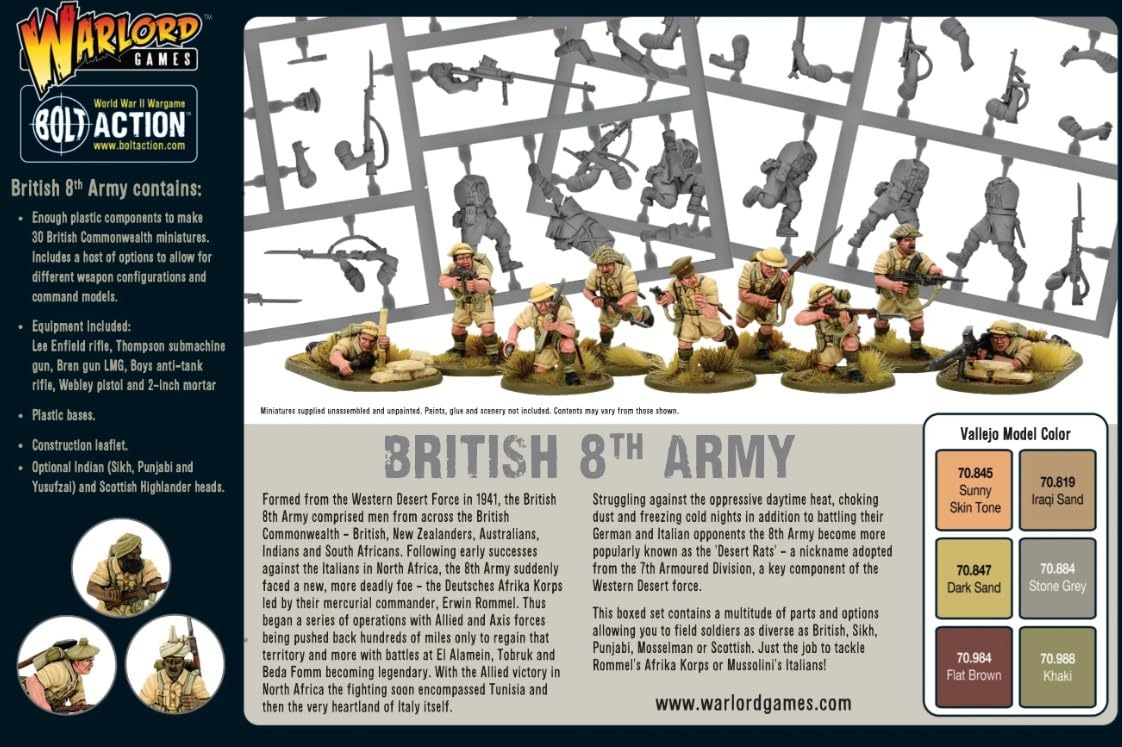 Bolt Action - British 8th Army Infantry - 28mm Scale - Warlord Games
