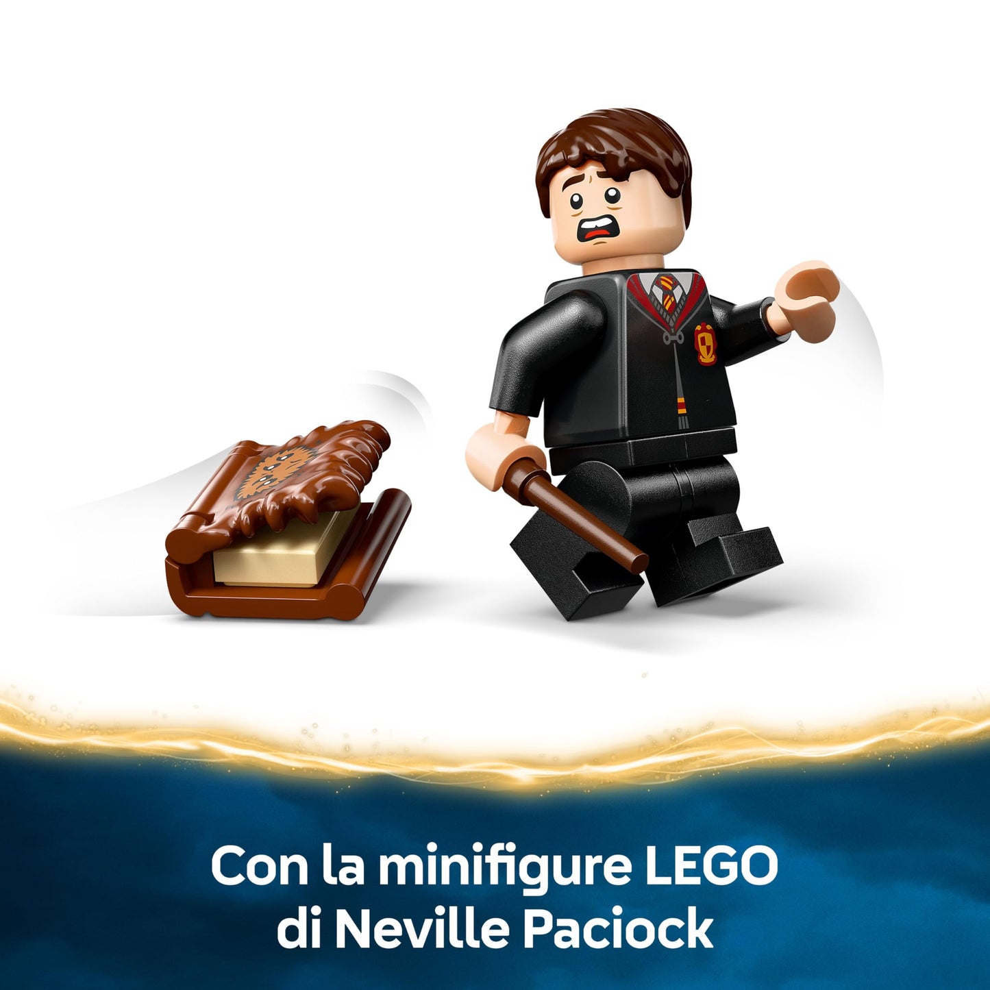 LEGO 76449 Harry Potter Chomping Monster Book Of Monsters – Interactive Toy with Pull-Back Motor & Chomping Mouth – incl. Neville Longbottom Minifigure