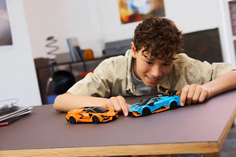 LEGO 77238 Speed Champions Lamborghini Revuelto & Huracán STO - Toy Race Cars Model Kit incl. 2 Driver Minifigures