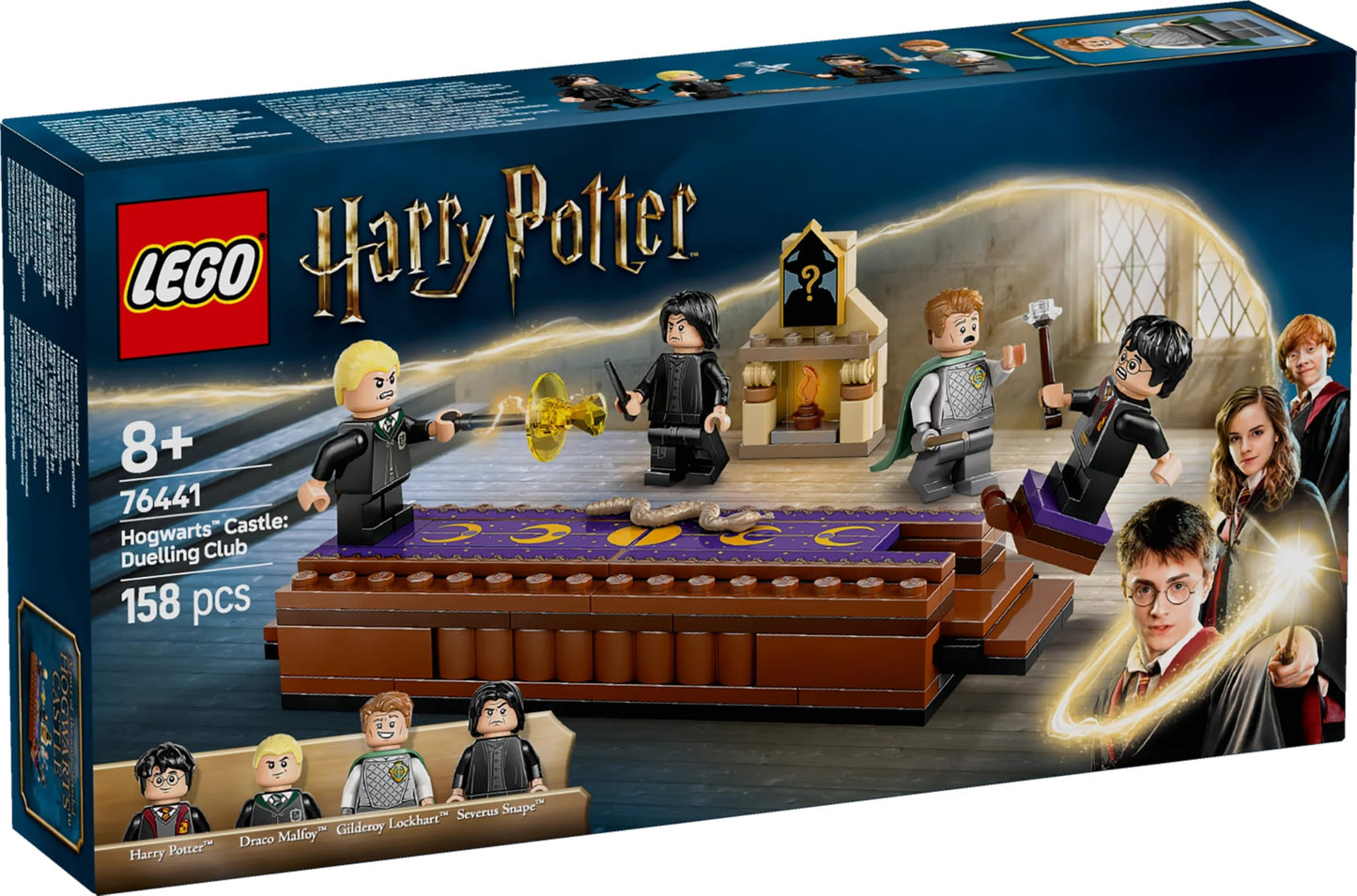 LEGO 76441 Harry Potter Hogwarts Castle : Dueling Club Playset with 4 Collectible Minifigures incl. Draco Malfoy & Severus Snape, Role Play Toy with Toppling Function